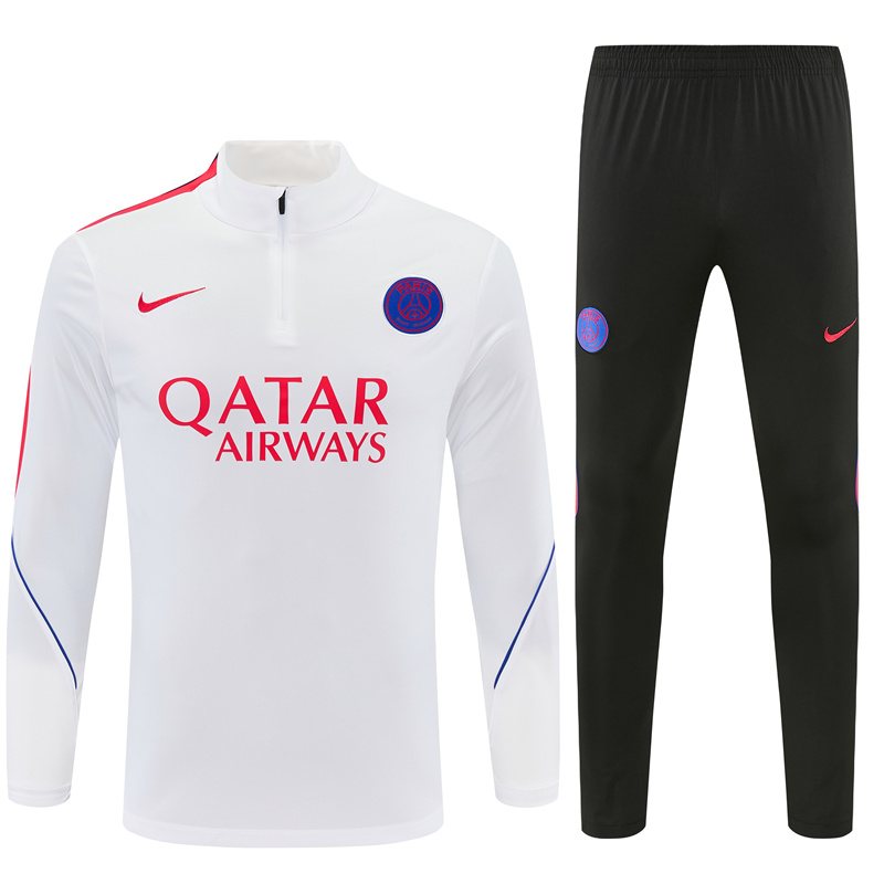 2026-27 Paris White Half-Zip Training Jersey