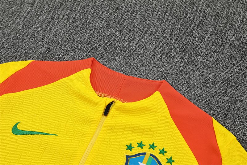 2025-26 Brazil Yellow Half-Zip Training Jersey