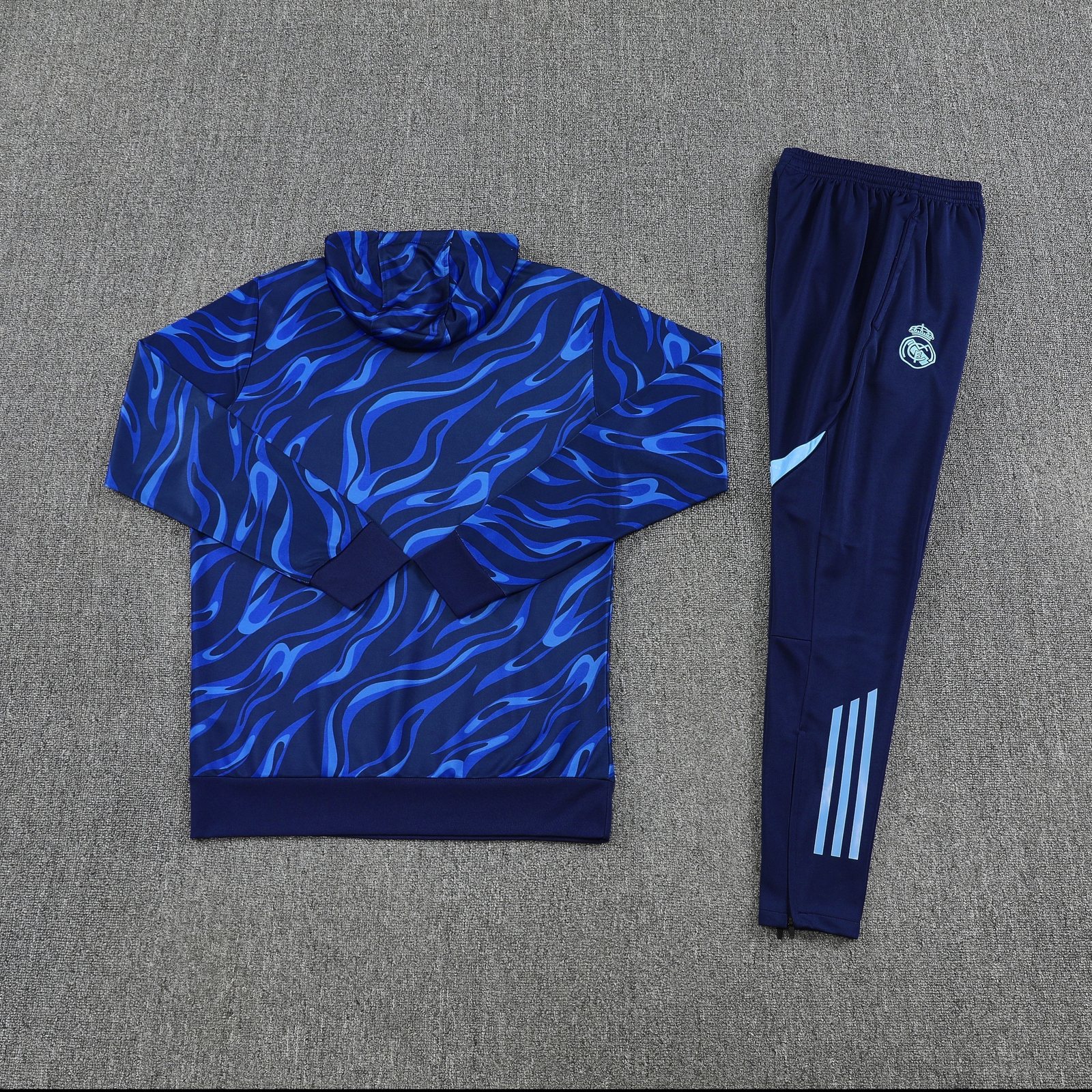 2025-26 Real Madrid Blue Hooded Training Jersey