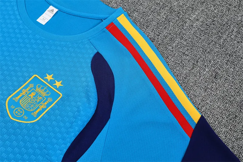 2026-27 Spain Team Lake Blue Short-Sleeve Training Jersey (Two Stars)