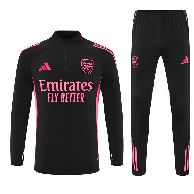 2025-26 Arsenal Black Half-Zip Training Kit