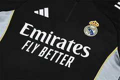 2025-26 Real Madrid Black Half-Pull Training Jersey