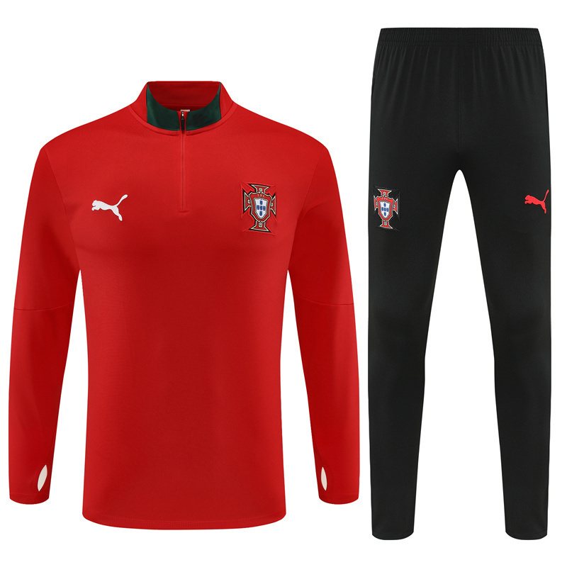 2025-26 Portugal Red Half-Zip Training Jersey