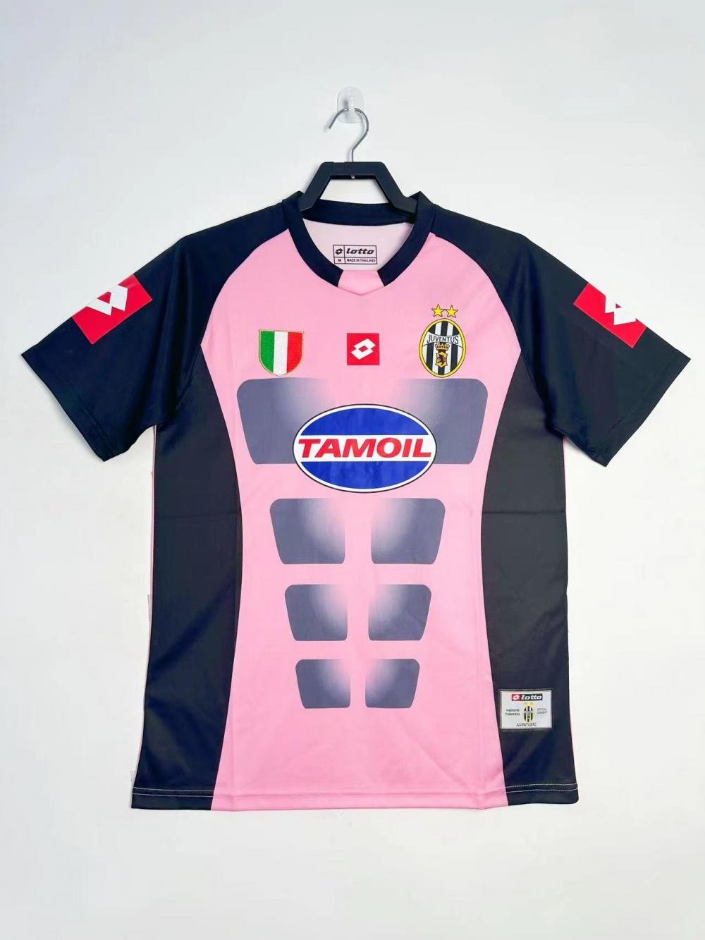 2002-03 Juventus pink and black retro jersey