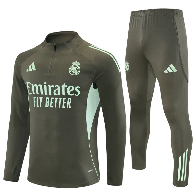 2025-26 Real Madrid Khaki Half-Zip Training Jersey