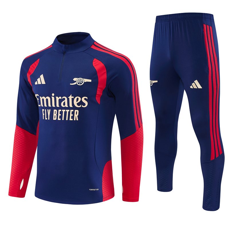 2026-27 Arsenal royal blue half-zip training kit