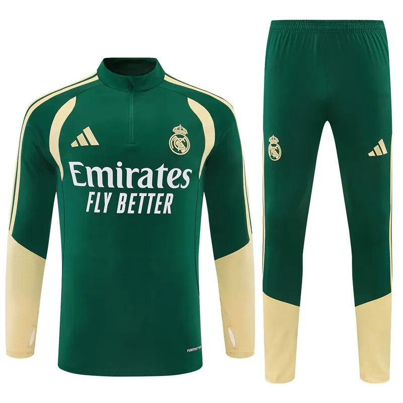 2026-27 Real Madrid Green Half-Zip Training Jersey