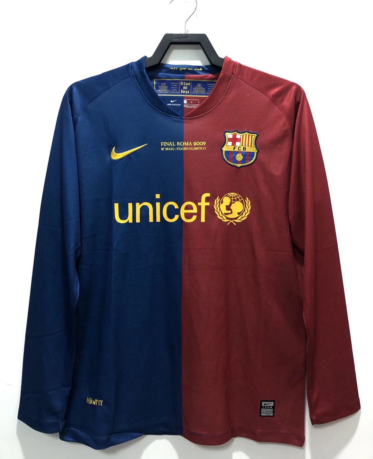 2008-09 Barcelona Home Long Sleeve Retro Shirt - Champions League Edition