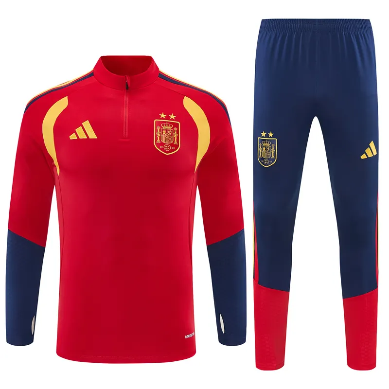 2026-27 Spain Red Half-Zip Training Jersey (Two Stars)