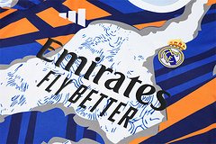 2025-26 Real Madrid yellow blue short sleeve training jersey