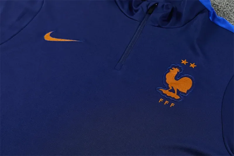 2026-27 France Royal Blue Half-Zip Training Jersey