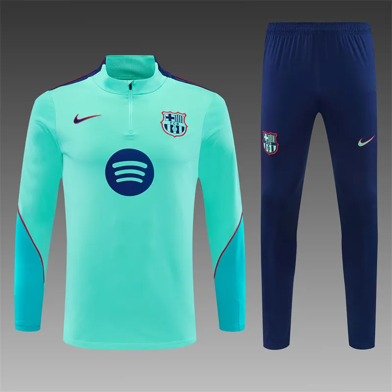 2026-27 Barcelona light blue half-zip training jersey