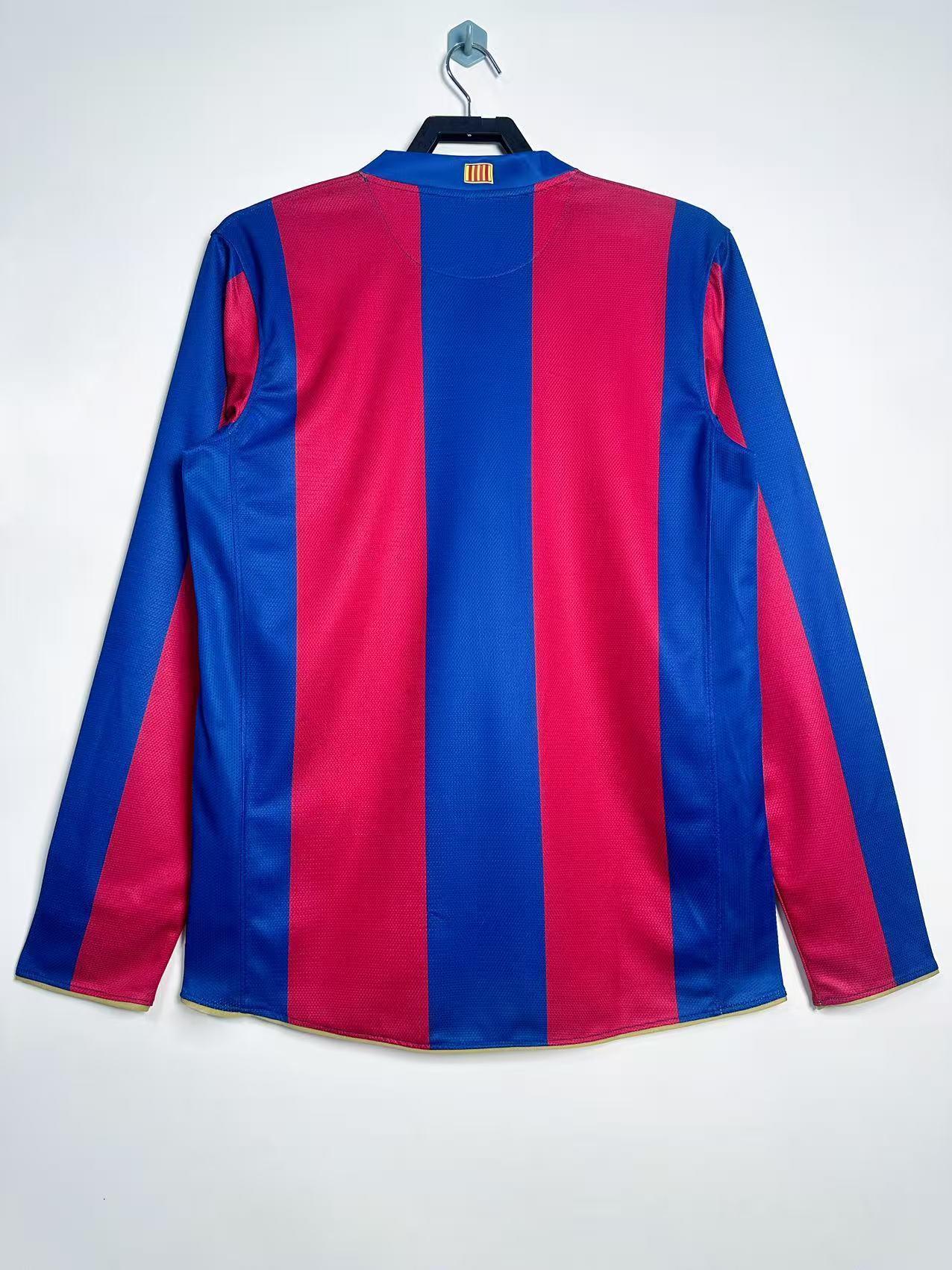 2007-08 Barcelona Home Long-Sleeve Retro Jersey