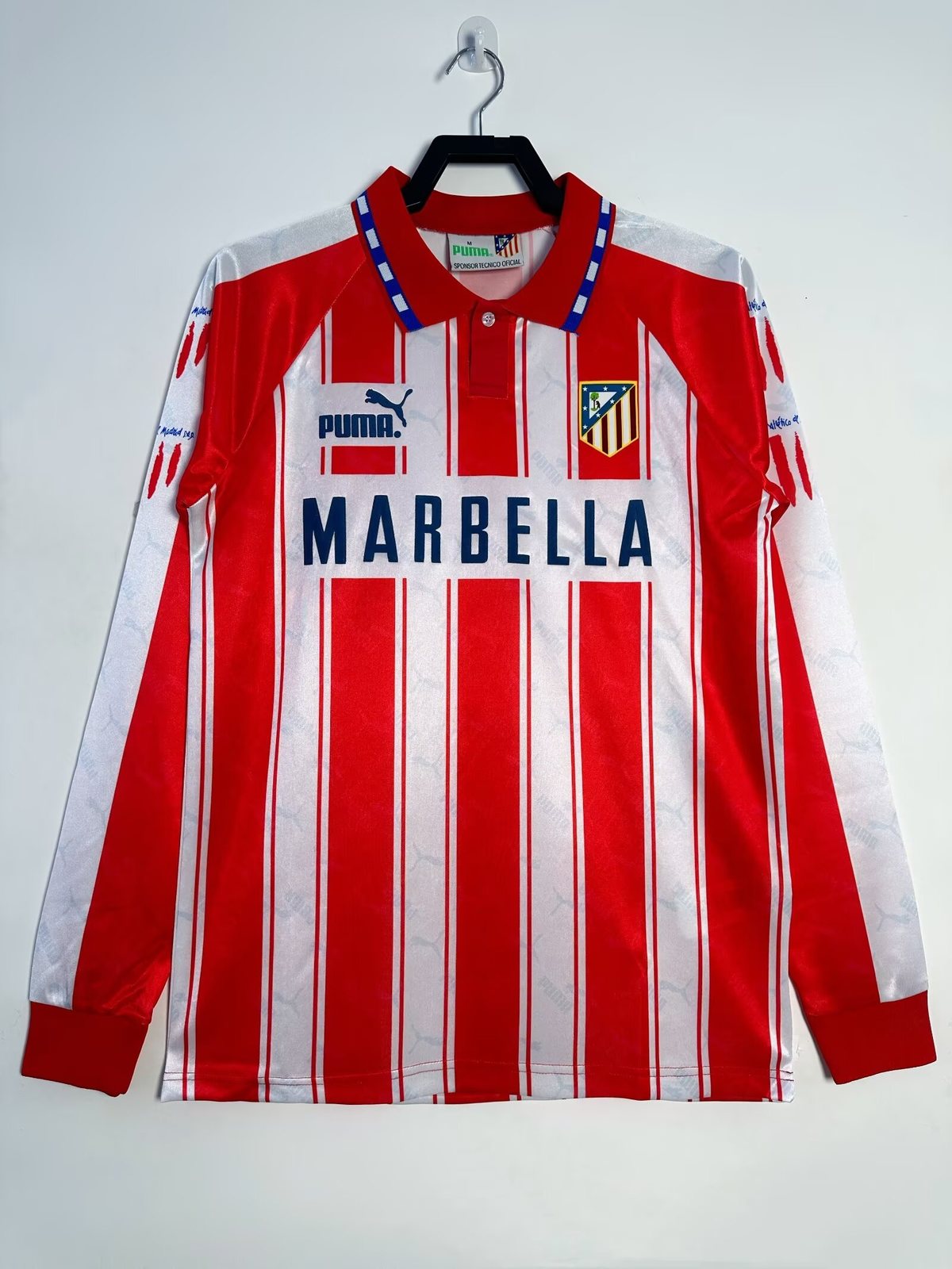 1994-95 Atletico Madrid Home Long Sleeve Retro Jersey