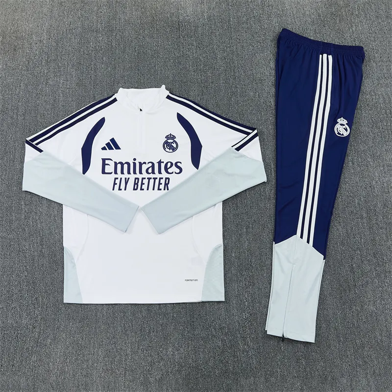 2026-27 Real Madrid White Half-Zip Training Jersey