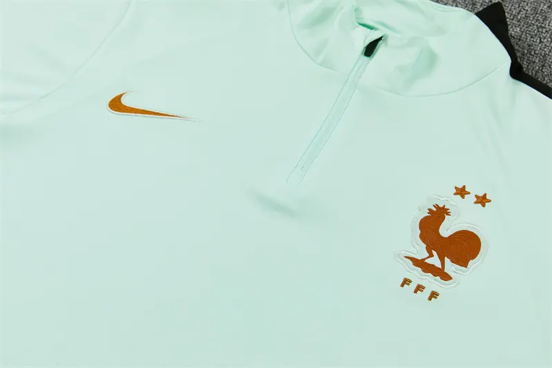 2026-27 France National Team Light Green Half-Zip Training Jersey