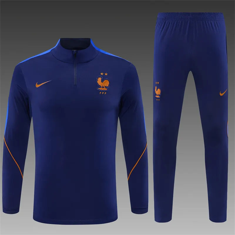 2026-27 France Royal Blue Half-Zip Training Jersey