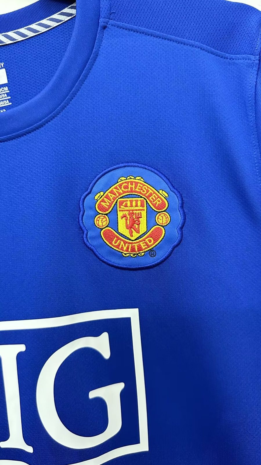 2008-09 Manchester United second away blue long-sleeved retro jersey