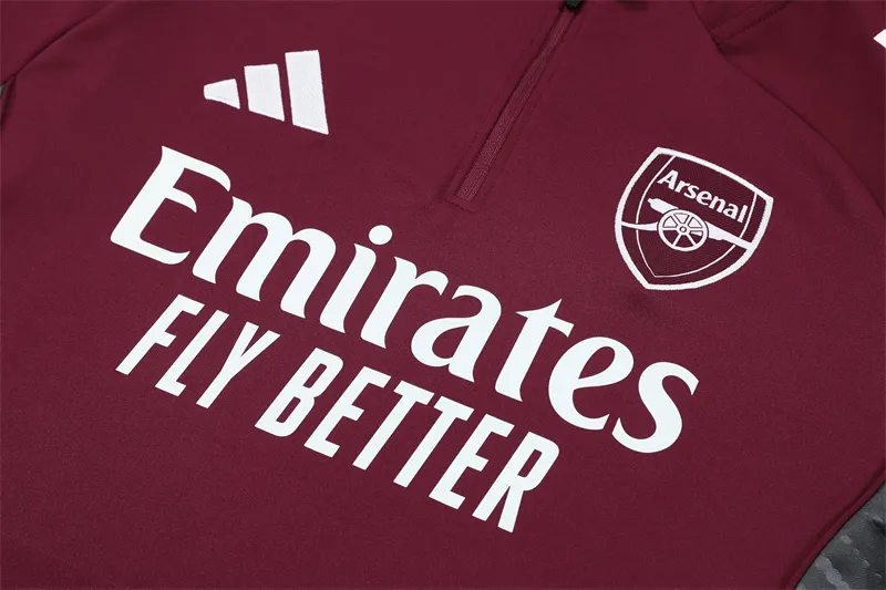 2025-26 Arsenal Red Half-Zip Training Jersey