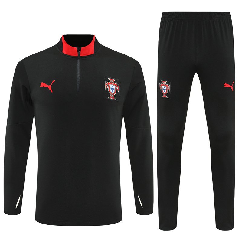 2025-26 Portugal Black Half-Zip Training Jersey