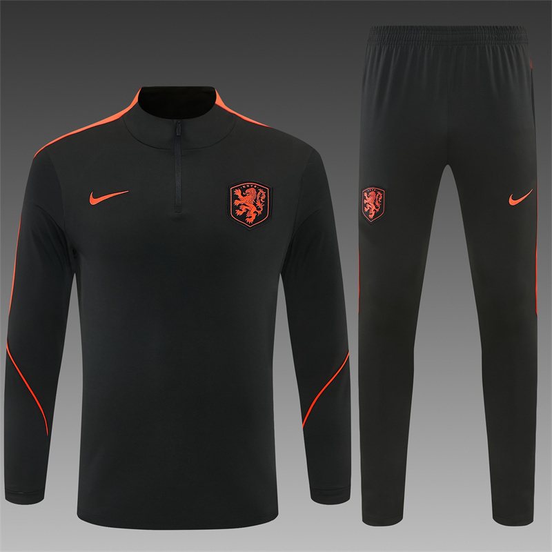 2026-27 Netherlands Royal Black Half-Zip Training Jersey