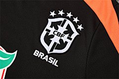 2025-26 Brazil Black Short Sleeve Training Jersey