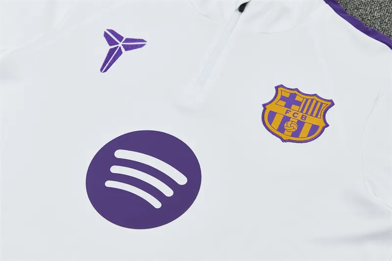 2026-27 Barcelona Red and White Half-Zip Training Jersey