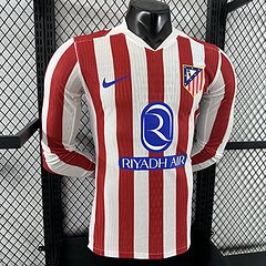 2025-26 Atletico Madrid Home Long Sleeve Shirt - Player Edition