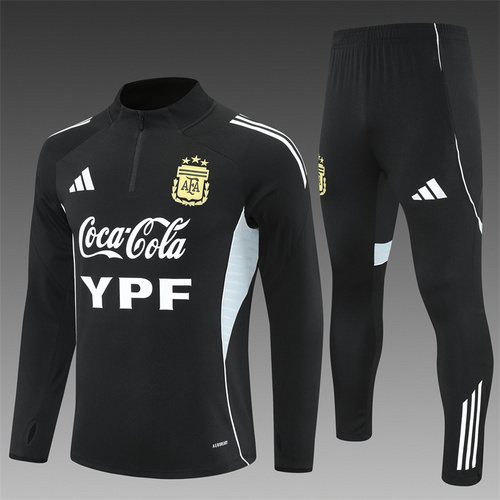 2025-26 Argentina Black Half-zip Training Jersey