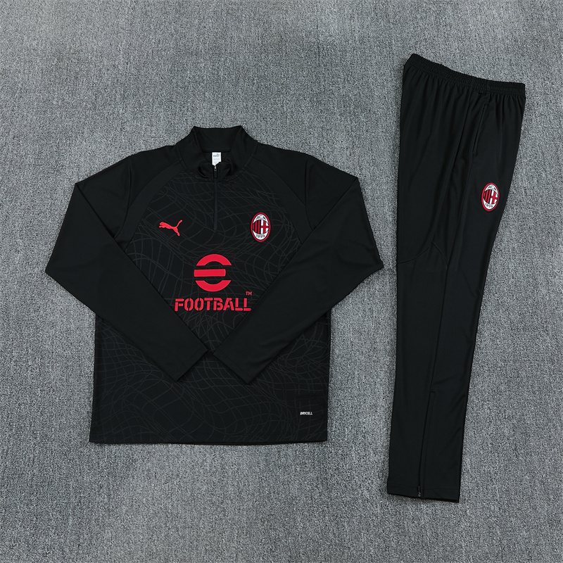 2026-27 AC Milan Black Half-Zip Long-Sleeve Training Jersey