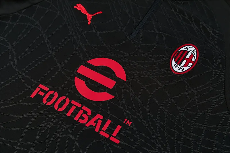 2026-27 AC Milan Black Half-Zip Long-Sleeve Training Jersey