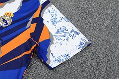 2025-26 Real Madrid yellow blue short sleeve training jersey