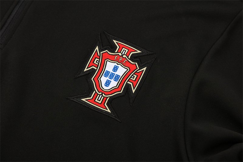 2025-26 Portugal Black Half-Zip Training Jersey