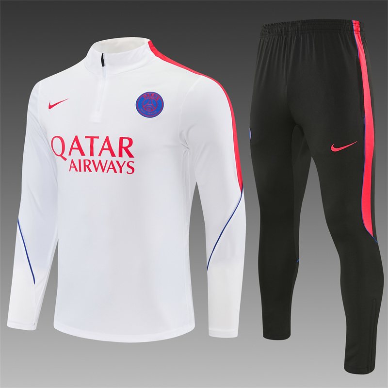 2026-27 Paris White Half-Zip Training Jersey