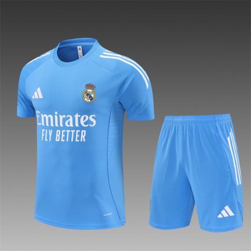 2025-26 Real Madrid light blue short-sleeved training jersey
