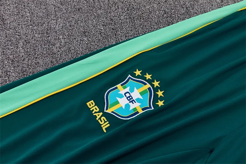 2026-27 Brazil Dark Green Half-Zip Training Jersey