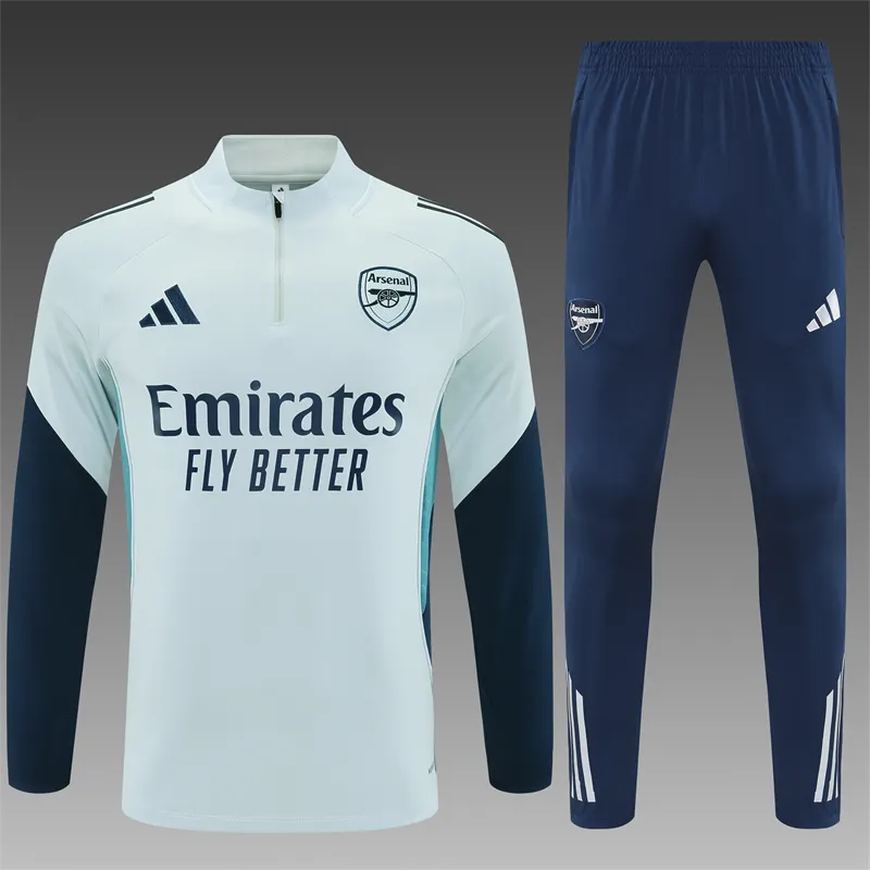2025-26 Arsenal Light Grey Half-Zip Training Jersey