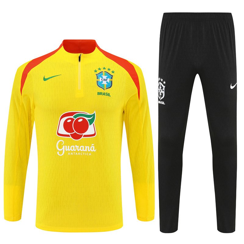2025-26 Brazil Yellow Half-Zip Training Jersey