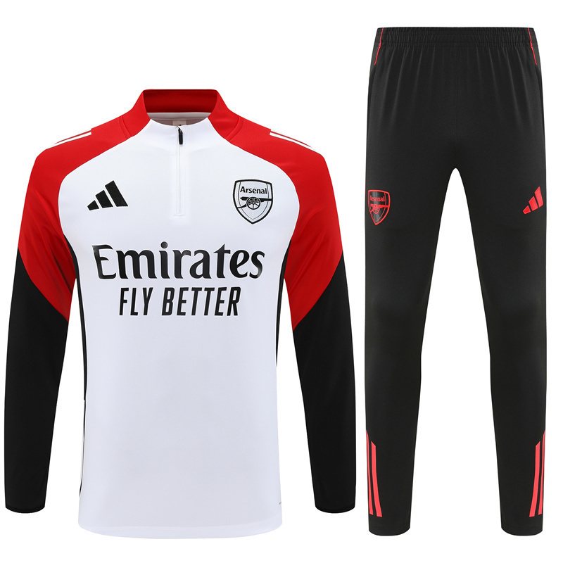 2025-26 Arsenal White Half-Zip Training Jersey