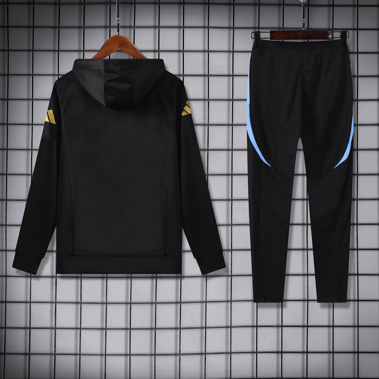 2025-26 Argentina Black Hooded Training Jersey