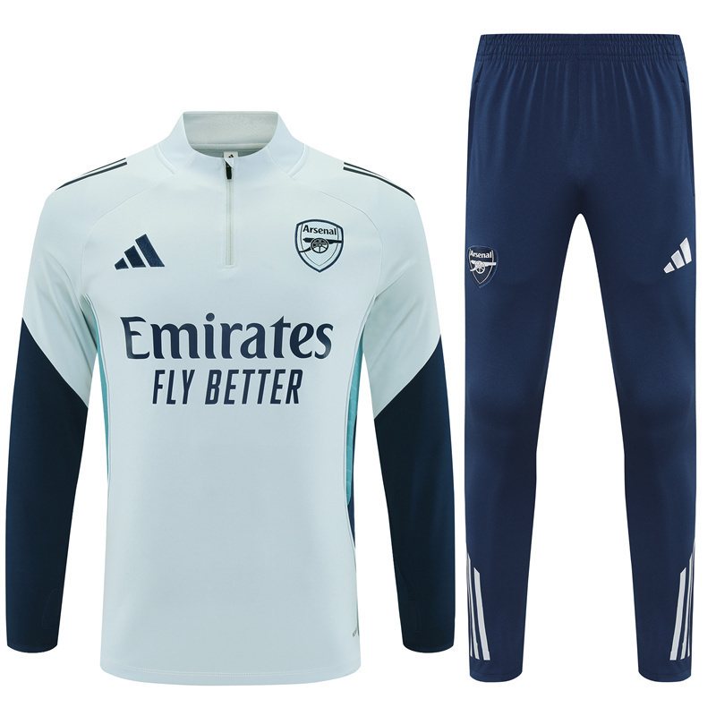 2025-26 Arsenal Light Grey Half-Zip Training Jersey
