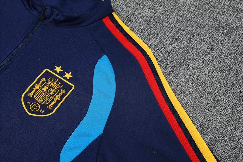 2026-27 Spain Royal Blue Half-Zip Training Jersey (Two Stars)