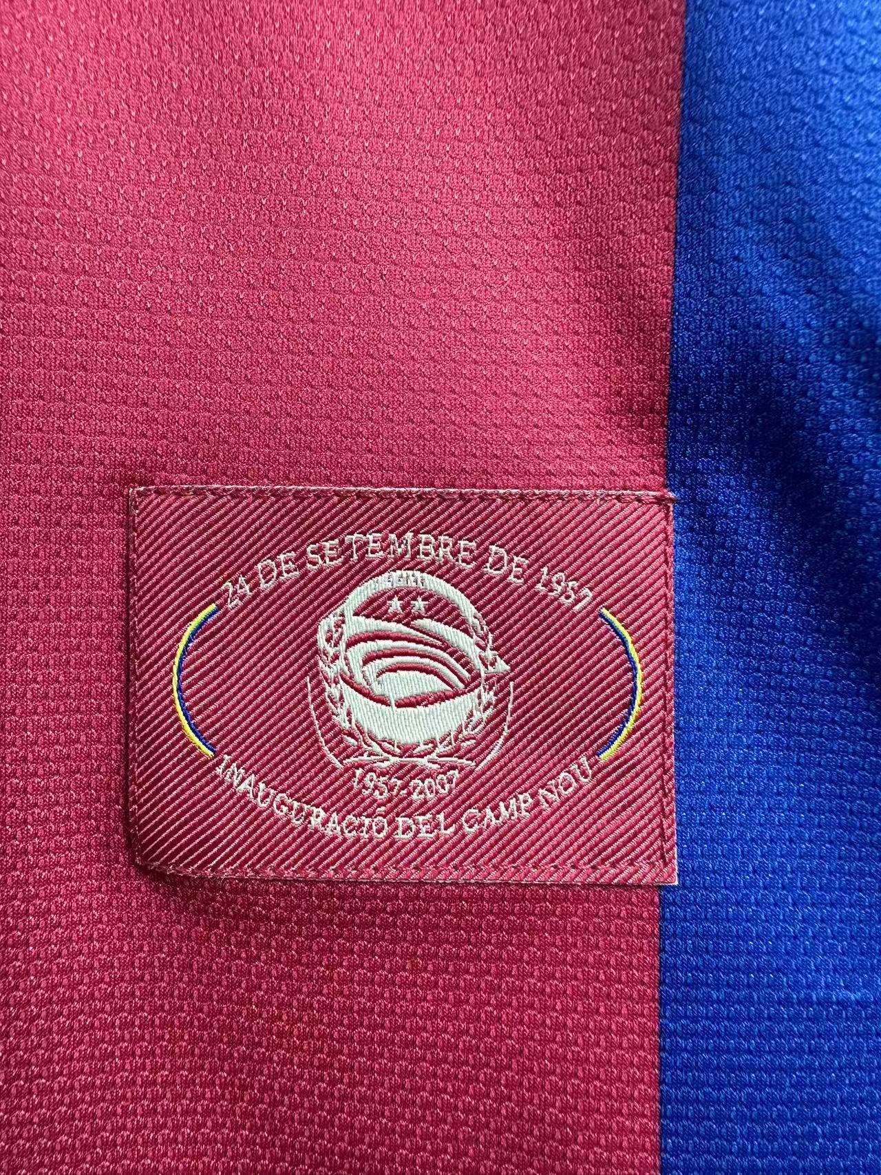 2007-08 Barcelona Home Long-Sleeve Retro Jersey