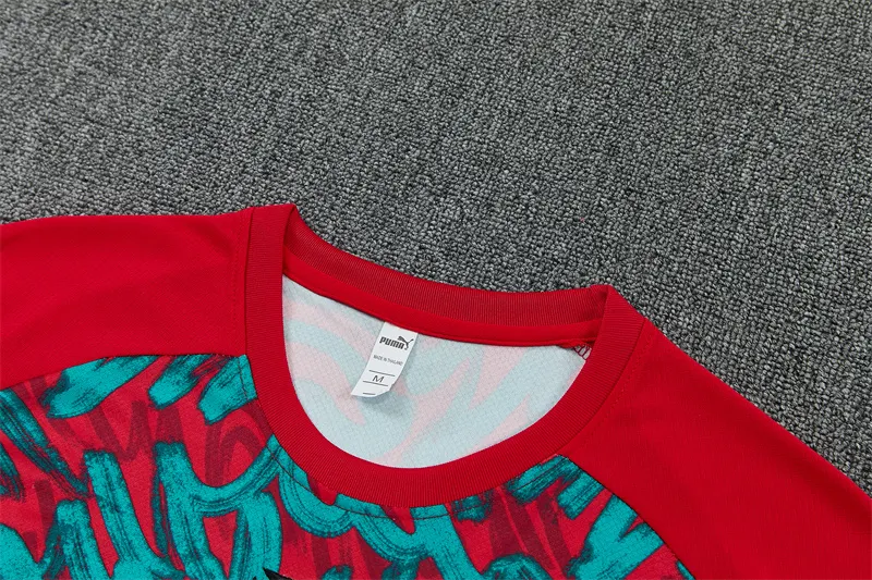 2026-27 Portugal Team Dark Red & Green Short-Sleeve Training Jersey