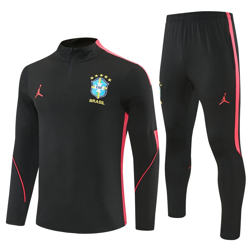 2026-27 Brazil Black Half-Zip Training Jersey