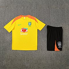 2025-26 Brazil yellow short-sleeved training jersey