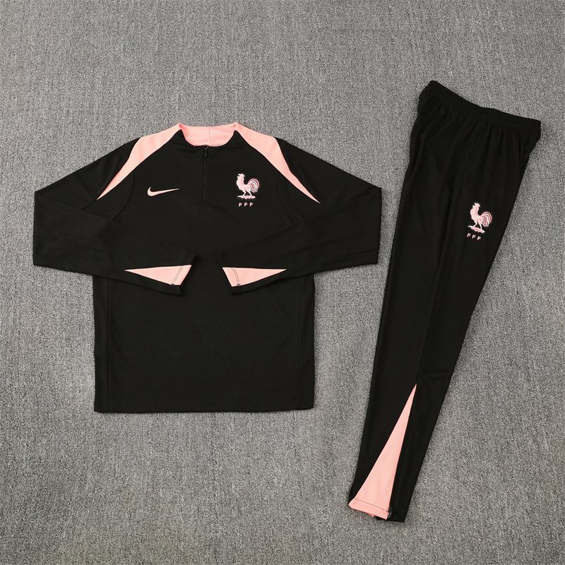 2025-26 France Black Half-Zip Training Jersey