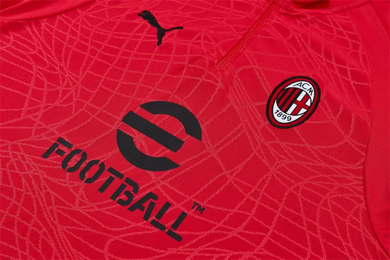 2026-27 AC Milan Red Half-Zip Long-Sleeve Training Jersey