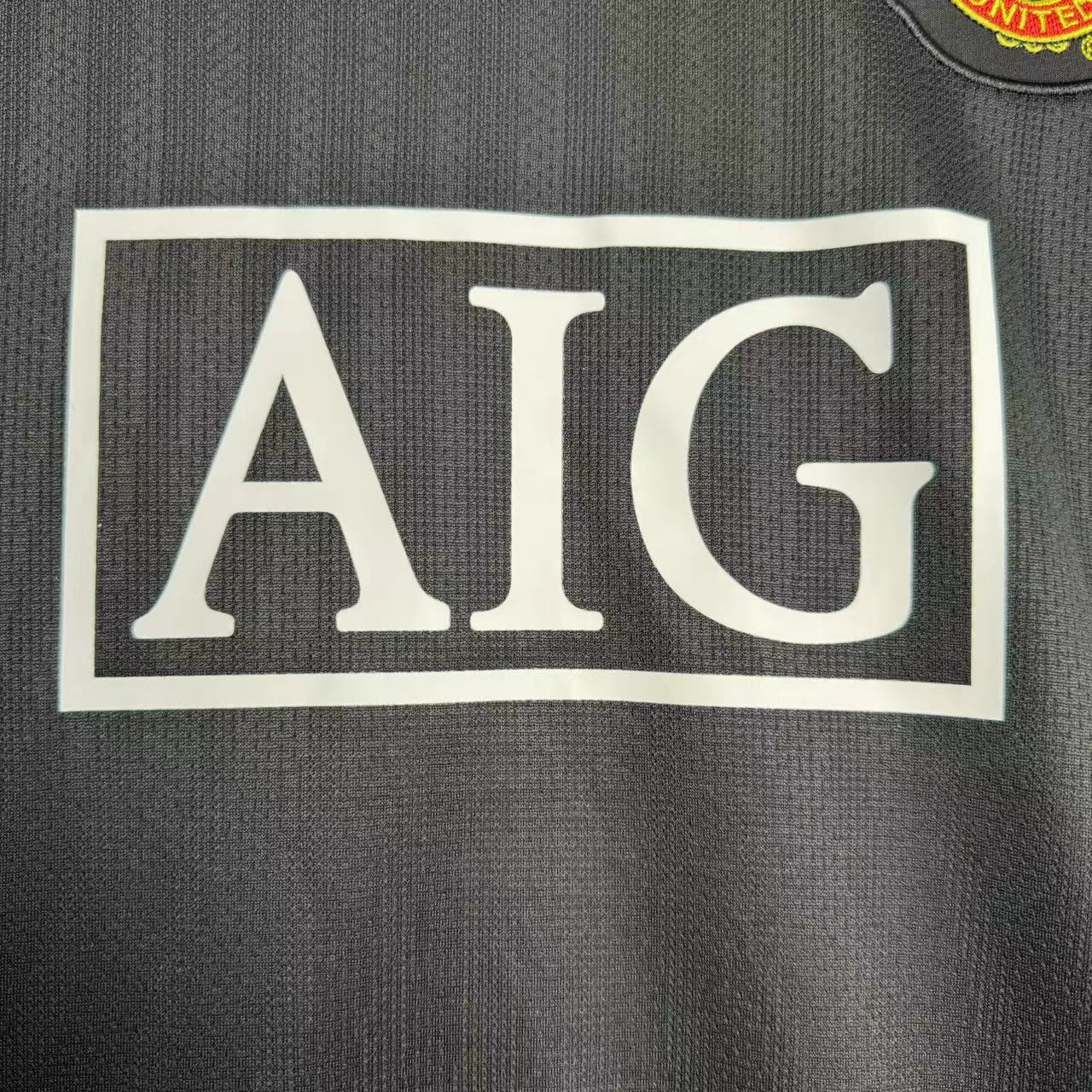 2007-08 Manchester United Away Black Long Sleeve Retro Shirt