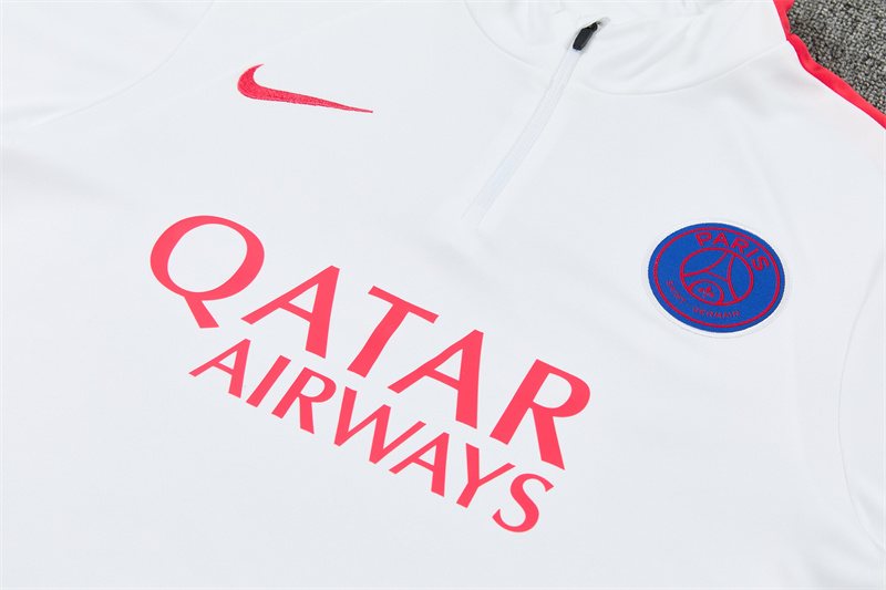 2026-27 Paris White Half-Zip Training Jersey